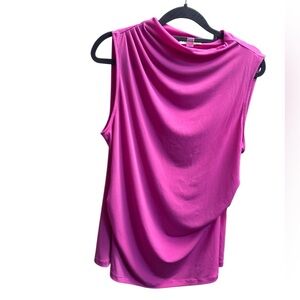 NEW! CALVIN KLEIN Sleeveless Draped Top Pink NWT Size LG